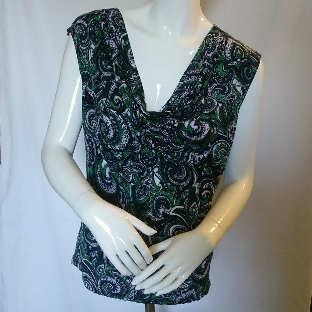 Michael Kors paisly cowl neck top